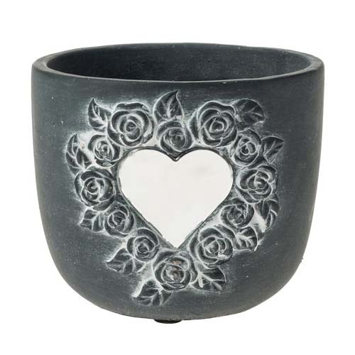 Loving Heart Memorial Flower Pot Vase - Medium